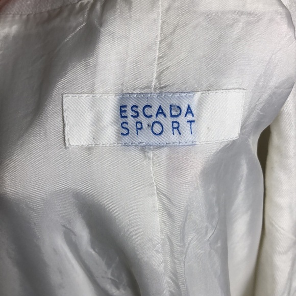 ESCADA Sport Linen Blazer White Jacket SzL - Picture 7 of 8